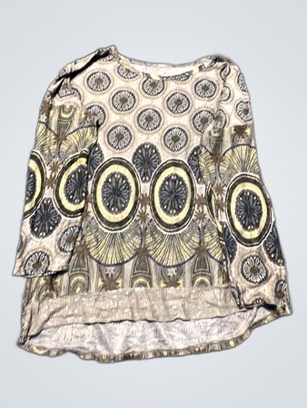 Blouse with Black and Yellow Pattern