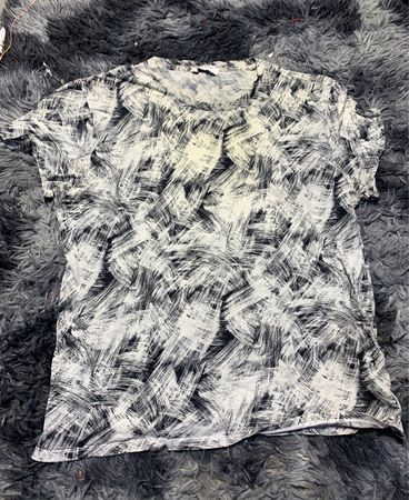 Gray and White Patterned T-Shirt