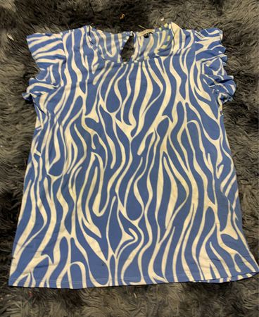Blue Zebra Print Blouse