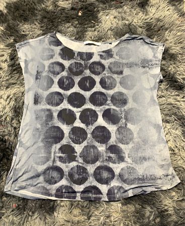Gray and Black Polka Dot Sleeveless Top