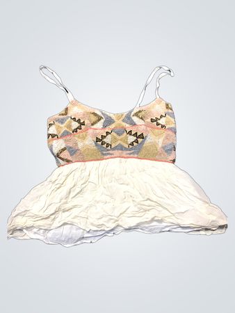 White and Patterned Tank Top Dress
