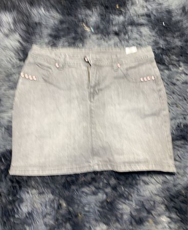 Gray Denim Skirt
