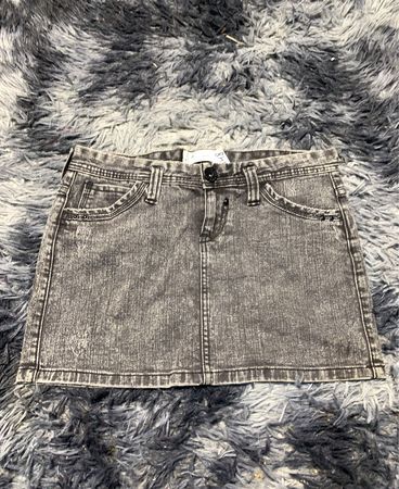 Gray Denim Skirt