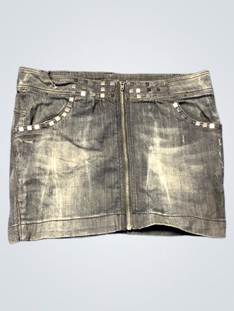Gray Denim Skirt