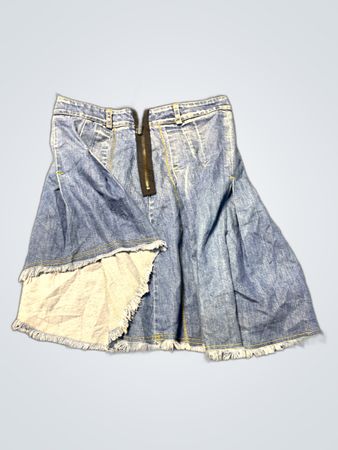 Unbranded Denim Fringe Mini Skirt