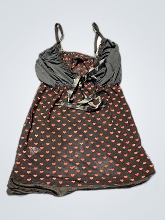 Black and Red Heart Pattern Chemise