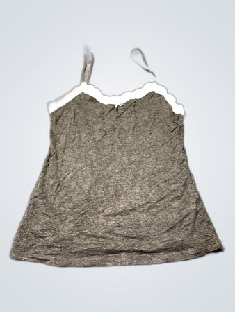 Gray and White Lace Trim Camisole