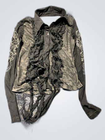 Black Ruffled Shirt