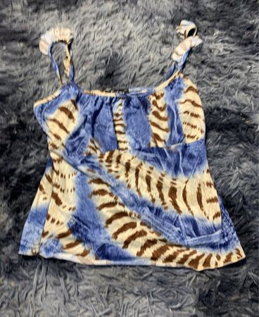 Blue and Brown Tie-Dye Tank Top