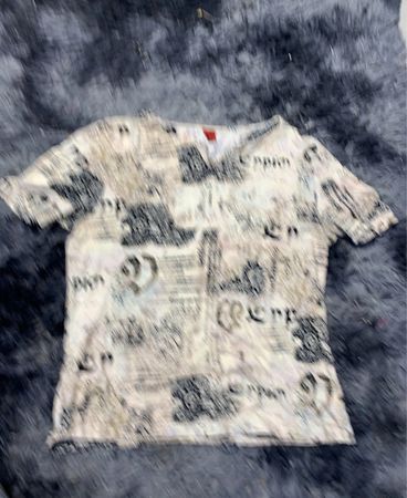 T-Shirt with Newspaper Print