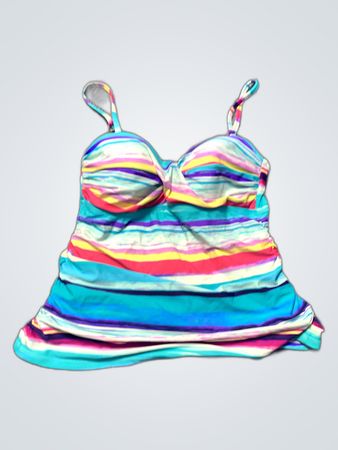 Unbranded Multicolor Striped Bandeau Bikini Top