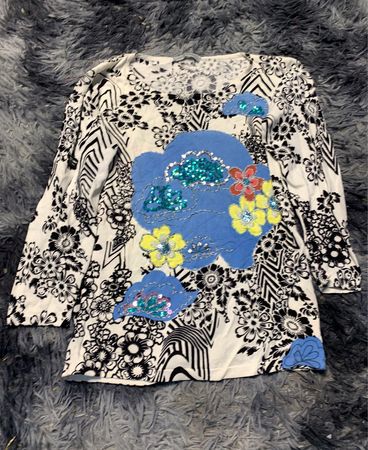 Black and White Floral Shirt