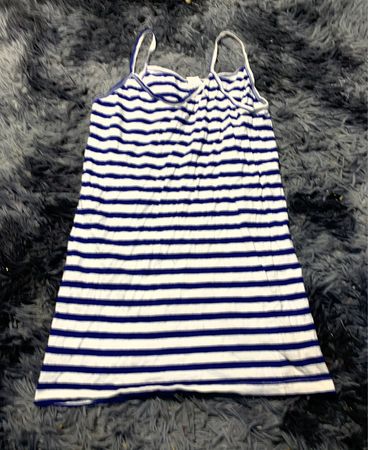 Blue and White Striped Tank Top Dress