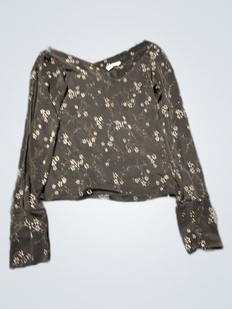 Black Floral Long Sleeve Top