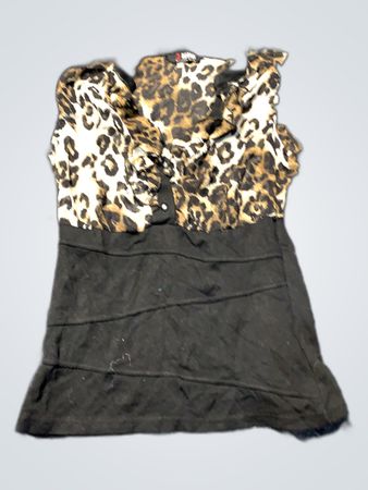 Black and Leopard Print Top