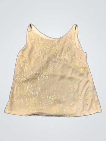 Beige Sequined Tank Top