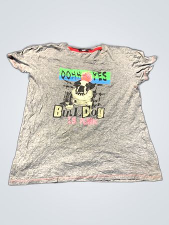 Gray T-Shirt with Bulldog Graphic