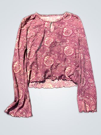 Pink Paisley Long-Sleeve Top