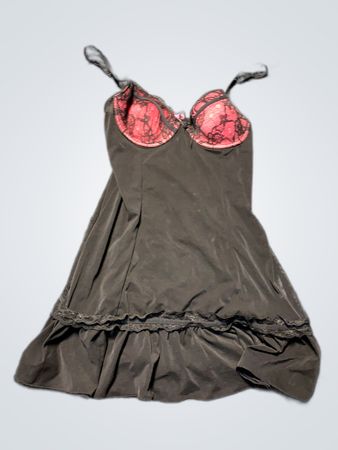 Black Chemise with Pink Lining