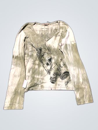 Green Tie-Dye Long Sleeve Shirt