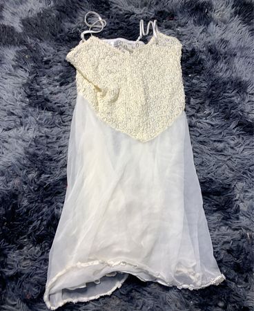 White Dress with Lace Top