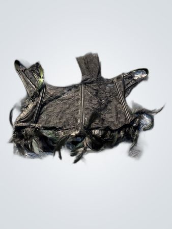 Black Lace Bra and Panty Set with Feathers