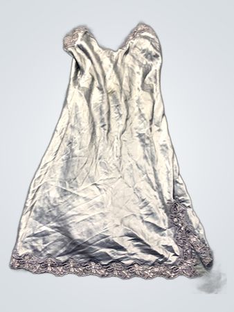 Gray Lace-Trimmed Nightgown
