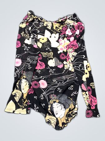 Geisha Print Long Sleeve Top