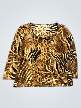 Leopard Zebra Print Glitter Top
