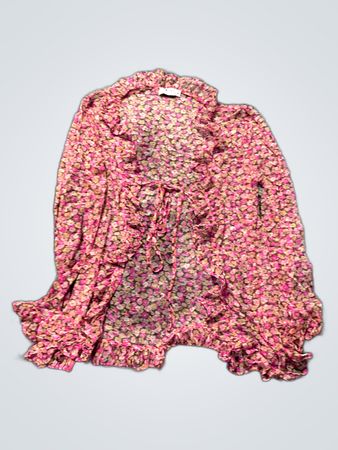Pink Floral Ruffled Skirt