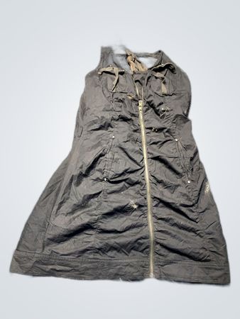 Unbranded Black Zip-Up Sleeveless Dress