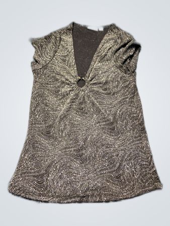 Unbranded Silver Sequined V-Neck Top