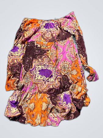 Multicolor Paisley Print Long Sleeve Dress
