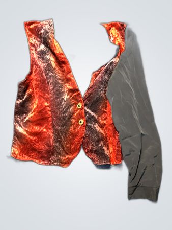 Black Shirt with Red Vest