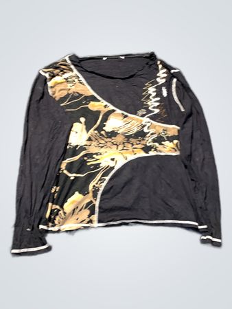 Black Long Sleeve Shirt with White Trim