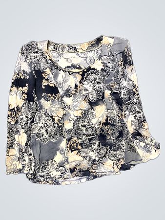 Paisley Print Long-Sleeve Blouse