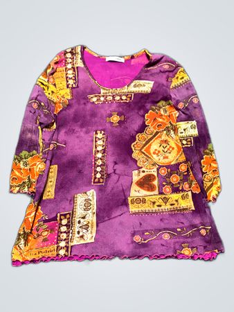 Purple Floral Patchwork Tunic