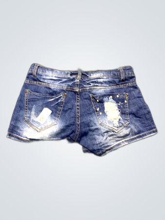 Denim Shorts with Rhinestones