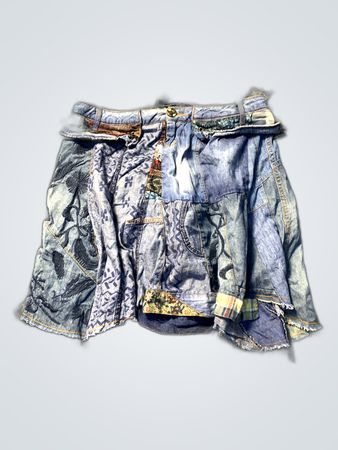Denim Patchwork Skirt