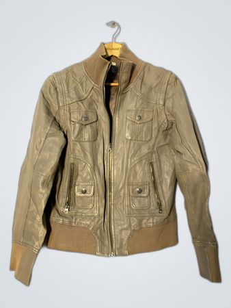 Unbranded Tan Faux Leather Moto Jacket