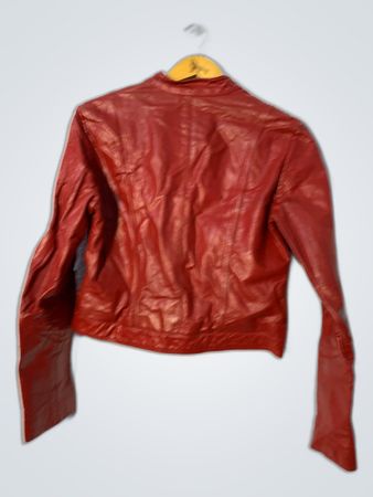 Red Leather Biker Jacket