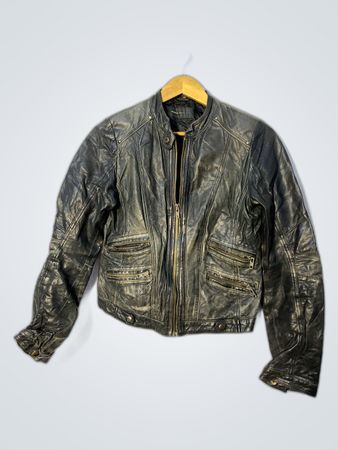 Mango Black Leather Biker Jacket