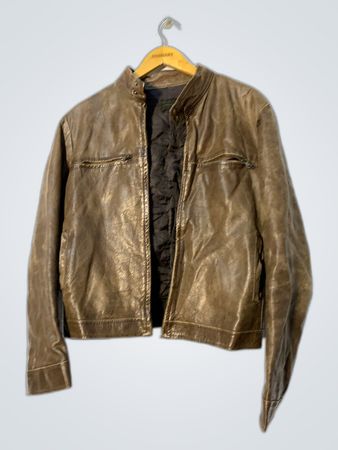 Brown Leather Biker Jacket