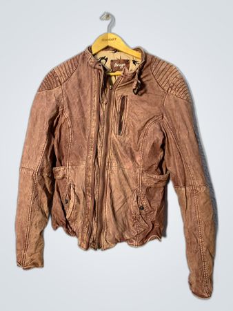 Mango Brown Leather Moto Jacket