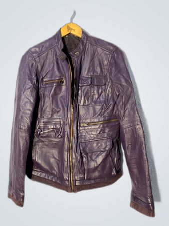 Purple Leather Moto Jacket