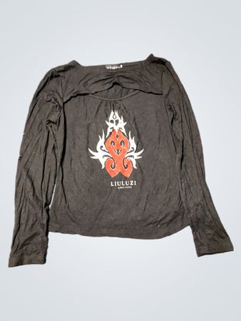LIULUZI Long Sleeve Graphic Top