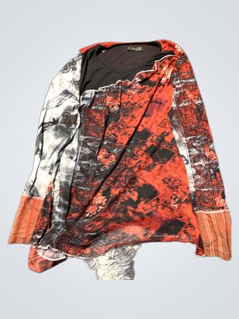 Long Sleeve Shirt with Mixed Print