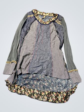 Free People Patchwork Denim Shirt
