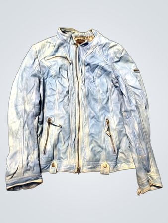 Guess Blue Leather Biker Jacket