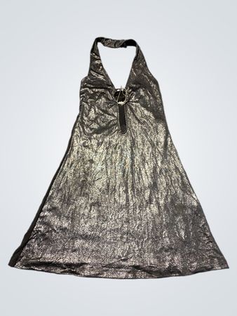 Metallic Halter Mini Dress